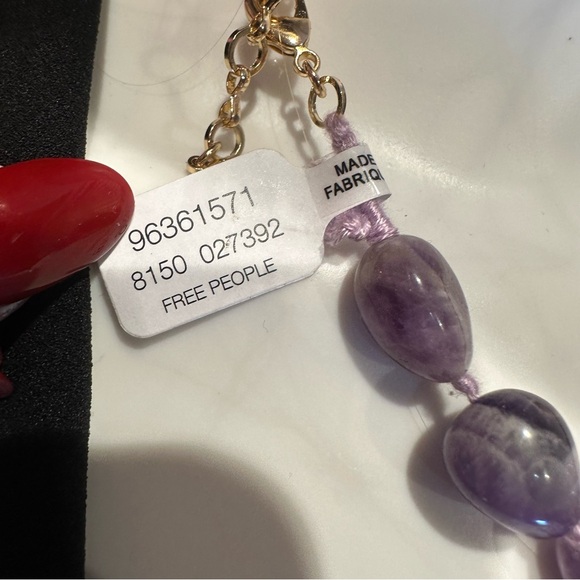 Free People NWT x Ariana Ost Amethyst and Pearl Choker - Picture 4 of 6